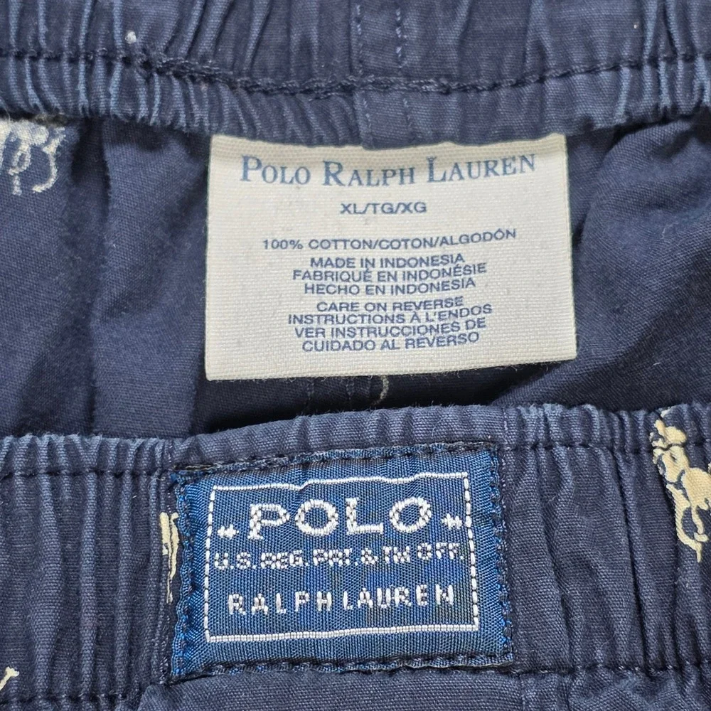 Polo Ralph Lauren All Over Pony Logo Woven Boxer Shorts Men's Size XL Navy Blue